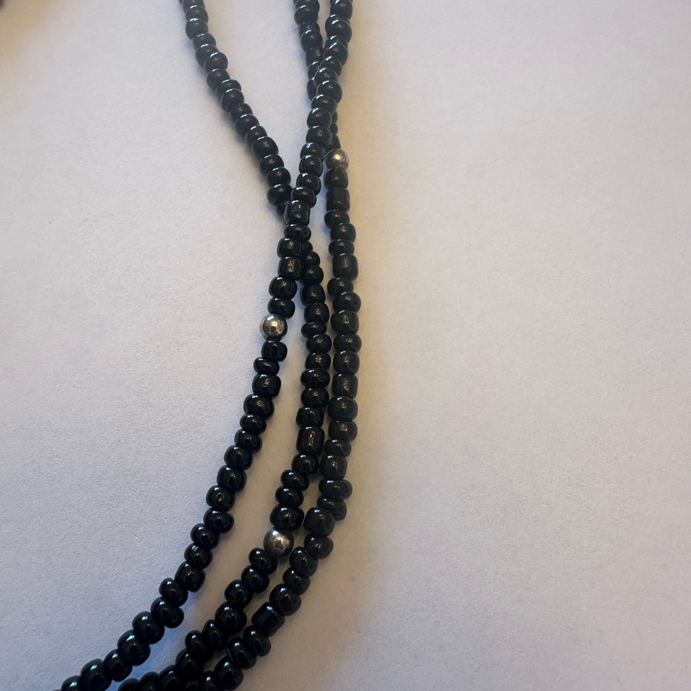Silpada Black Multi-Strand Beaded Necklace – Minimal Layered Boho Jewelry - Picture 2 of 3